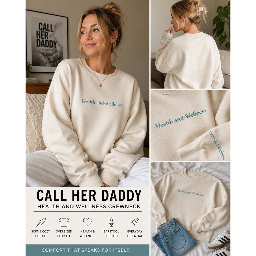 Call Her Daddy‎ Barstool Crewneck Sweatshirt Large Cream Health Wellness